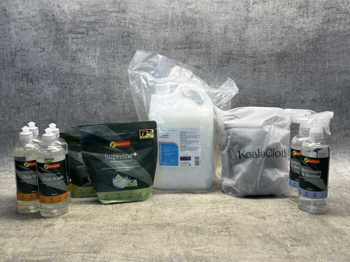 Group of cleaning products