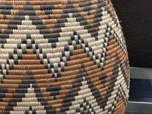 Hand-woven Zulu teardrop-shaped basket with geometric pattern - 3