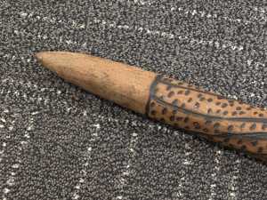 Indigenous digging stick with pokerwork decoration - 3