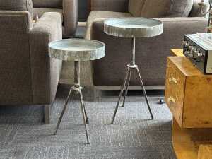 Pair of rustic metal side tables