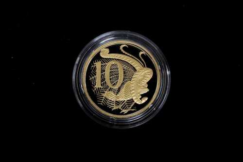 Australian 2013 10 cent gold proof coin, 12.14g