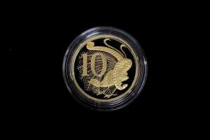 Australian 2013 10 cent gold proof coin, 12.14g
