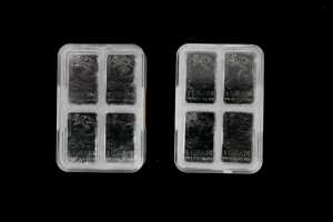 Two packets of 1g fine silver ingots, total 96g