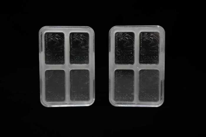 Two packets of 1g fine silver ingots, total 96g