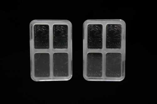 Two packets of 1g fine silver ingots, total 96g