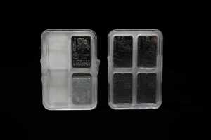 Two packets of silver 1g ingots total 72g
