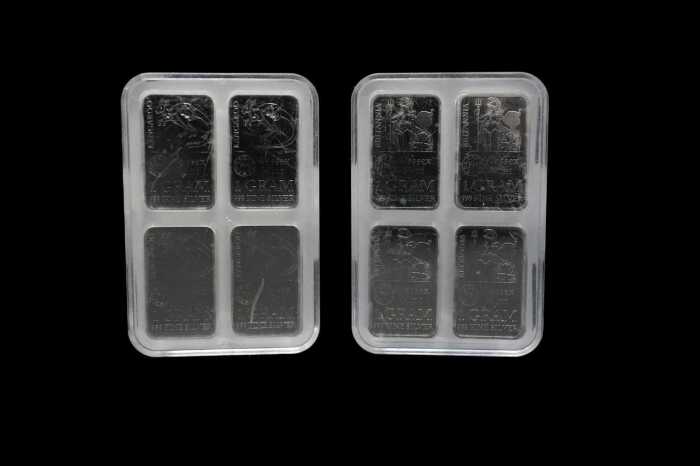 Two packets of 1g fine silver ingots, total 96g