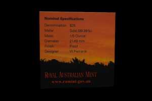 Kangaroo at sunset 2009 $25 gold proof coin, 1/5 oz - 5