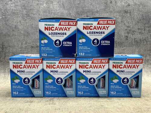 Six boxes of Nicaway lozenges