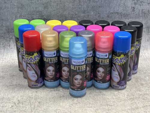 Group of coloured hair spray