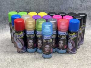 Group of coloured hair spray