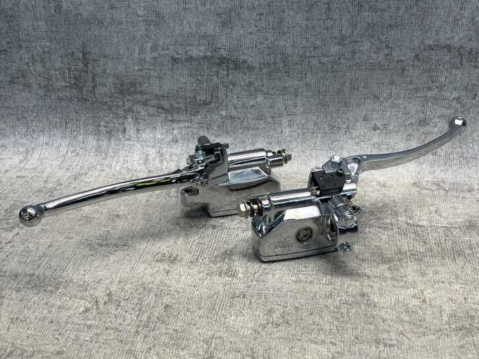 Two motocycle brake handles