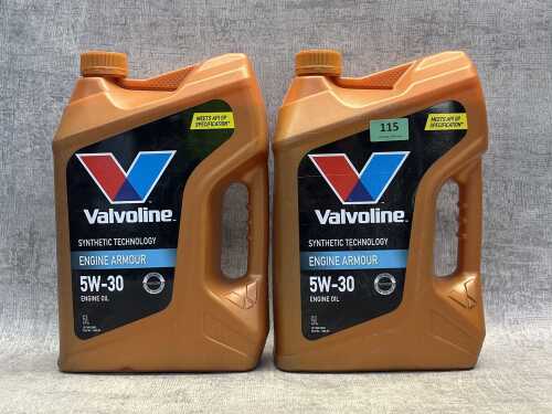 Two bottles of Valvoline 5W-30 engine oil