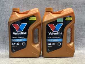 Two bottles of Valvoline 5W-30 engine oil