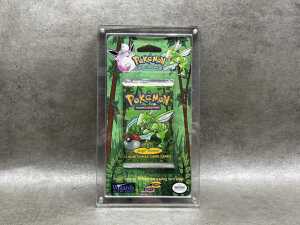 Pok&eacute;mon 1999 Jungle first edition booster pack with acrylic case