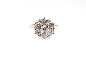 A diamond ring in 14 carat yellow gold