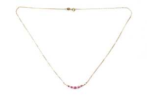 A ruby diamond necklace in 18 carat yellow gold - 3