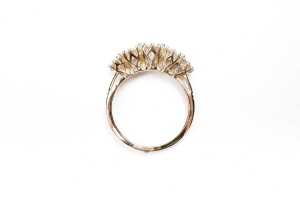 A diamond ring in 14 carat yellow gold - 4