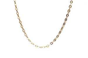 An Italian oval trace link necklace in 18 carat yellow gold