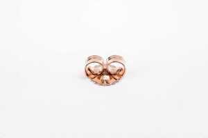 A pair of sapphire and diamond earrings in 14 carat rose gold - 5