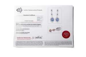 A pair of sapphire and diamond earrings in 14 carat rose gold - 6