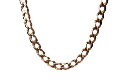 A curb link necklace in 9 carat yellow gold