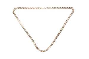 A curb link necklace in 9 carat yellow gold - 3