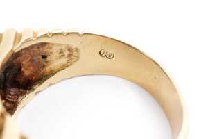 A diamond men's ring in 18 carat yellow gold - 5