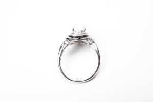 An opal and diamond ring in platinum - 4