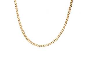 An Italian curb link necklace in 18 carat yellow gold
