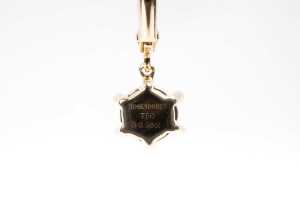 A pair of diamond earrings in 18 carat yellow gold - 4