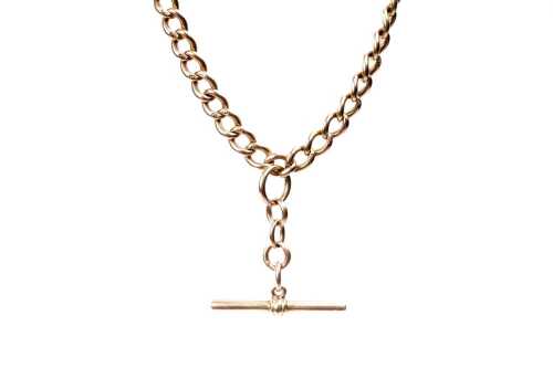 An antique fob chain in 9 carat yellow gold