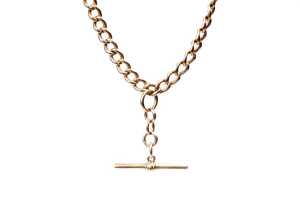 An antique fob chain in 9 carat yellow gold