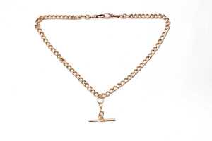 An antique fob chain in 9 carat yellow gold - 2