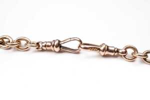 An antique fob chain in 9 carat yellow gold - 3