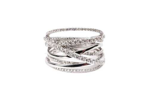 A diamond ring in 14 carat white gold