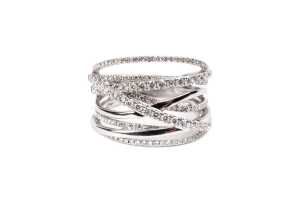 A diamond ring in 14 carat white gold