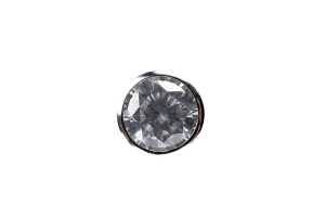 A pair of diamond stud earrings in 14 carat white gold - 2