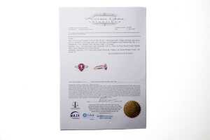 A pink sapphire and diamond ring in 14 carat rose gold - 6
