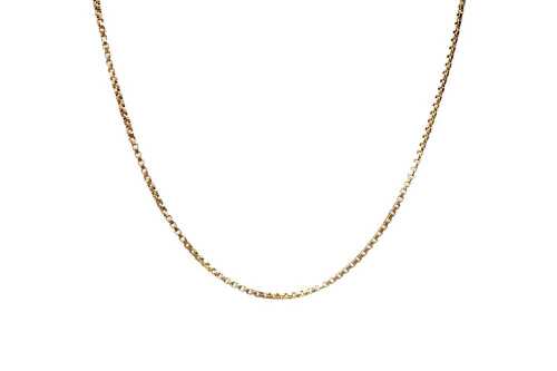 A box link chain in 18 carat yellow gold