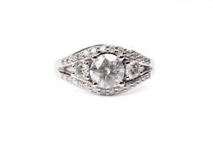 A diamond ring in 14 carat white gold