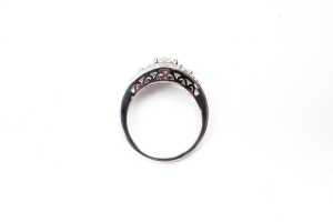 A diamond ring in 14 carat white gold - 4