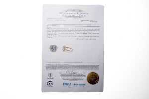 An aquamarine and diamond ring in 14 carat yellow gold - 6