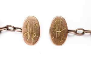 A pair of antique cufflinks in 15 carat yellow gold - 2