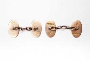 A pair of antique cufflinks in 15 carat yellow gold - 3