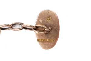 A pair of antique cufflinks in 15 carat yellow gold - 4