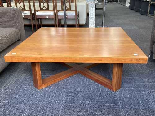Square timber coffee table