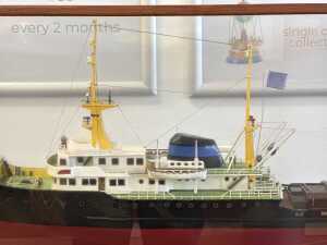 Handmade timber model ship of the Zwarte Zee in glass display case. - 2