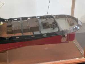 Handmade timber model ship of the Zwarte Zee in glass display case. - 4