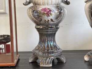 Pair of urn-shaped ceramic lustre-glazed vases - 3